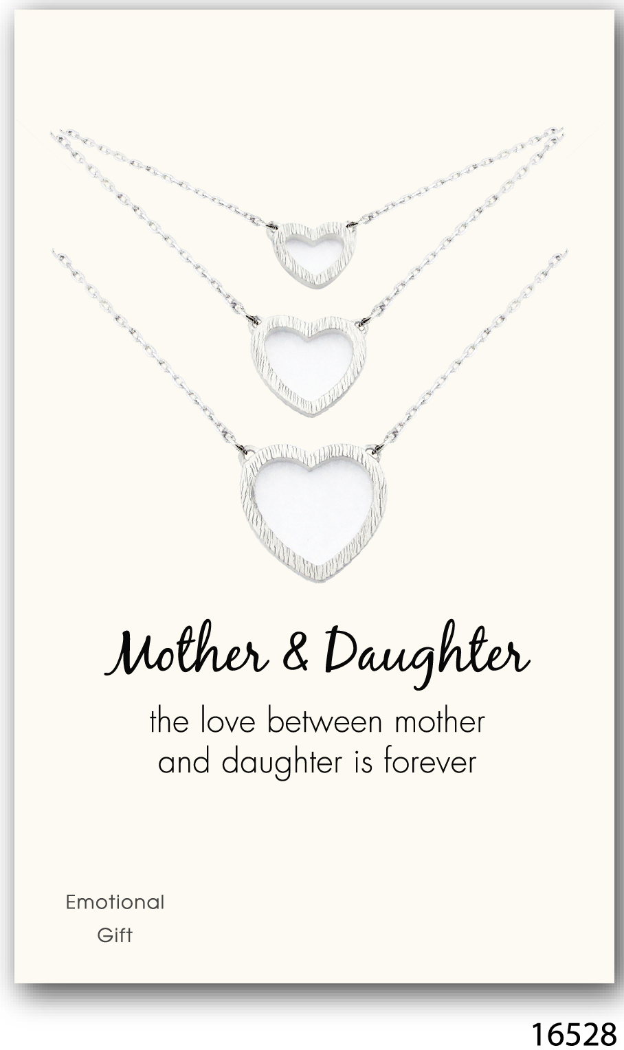 The mother daughter hearts silver pendant